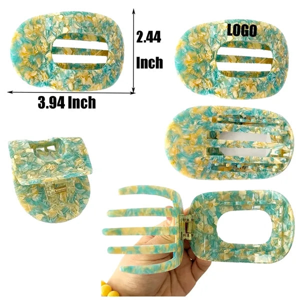 New Fashion Colorful 3.94Inch Large Oval Acetate Hair Clip