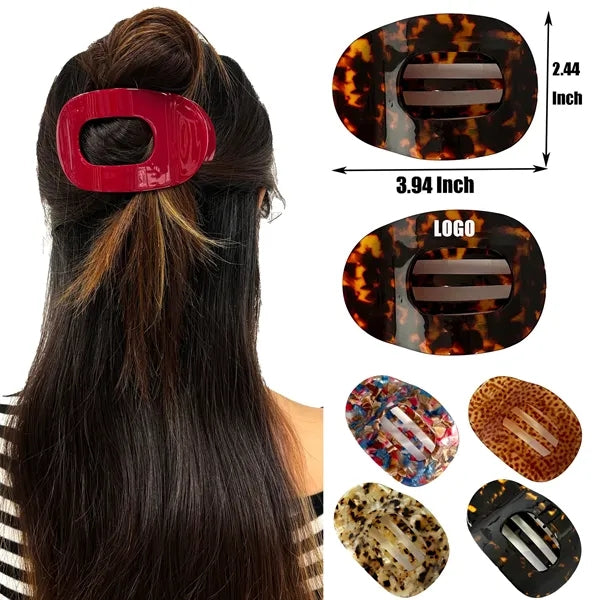 Fashion Style Women 3.94Inch Large Oval Acetate Hair Clip