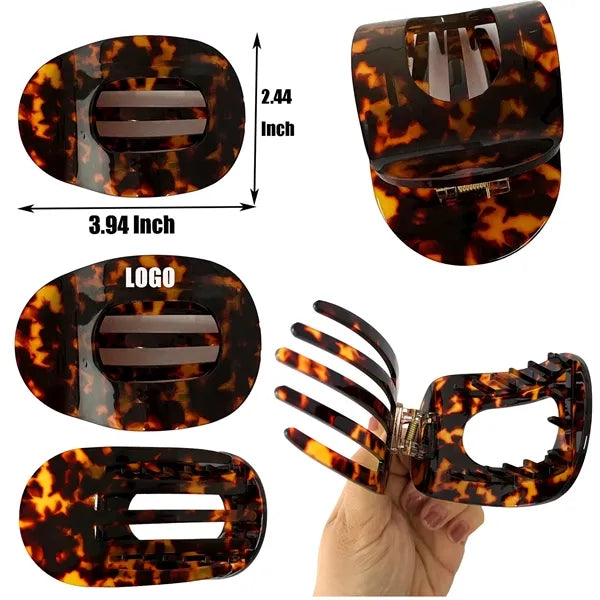 Fashion Style Women 3.94Inch Large Oval Acetate Hair Clip