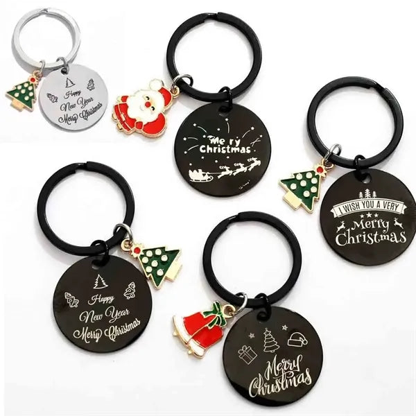 Stainless Steel Christmas Keychain