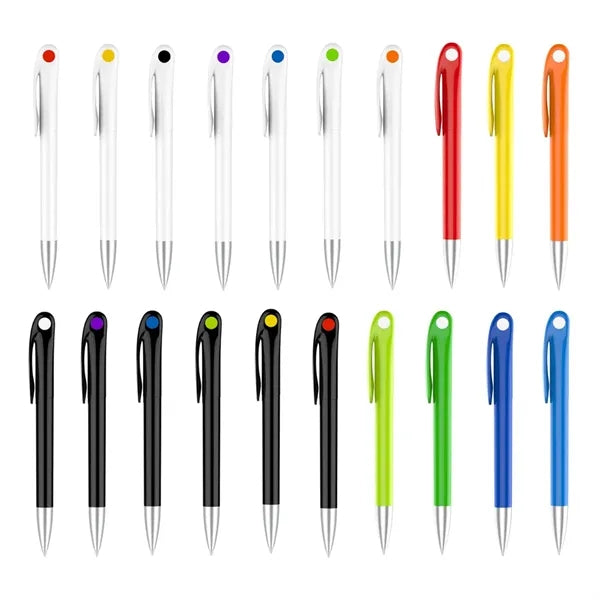 Twist Action Ballpoint Pen with Chrome Tip and Custom Logo