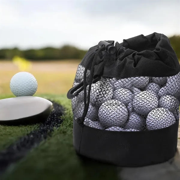 Golf Ball Mesh Carry Bag with Drawstring and Clip