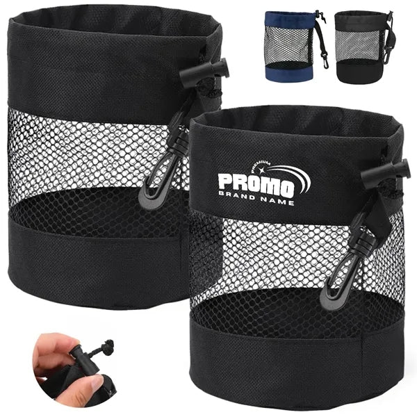Golf Ball Mesh Carry Bag with Drawstring and Clip