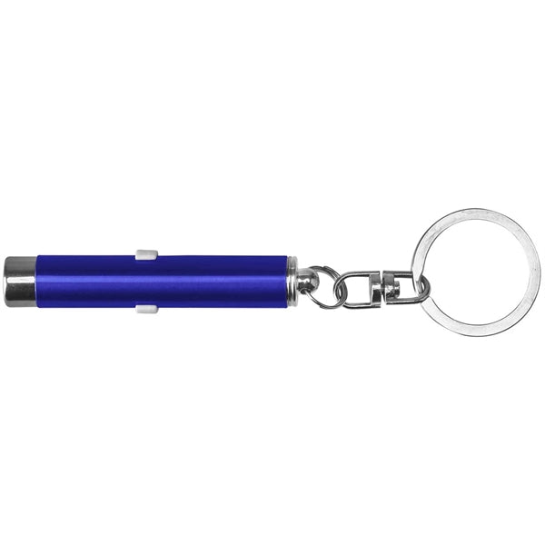 Dual function laser pointer and LED flashlight keychain