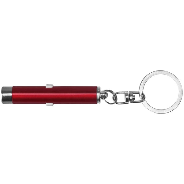 Dual function laser pointer and LED flashlight keychain