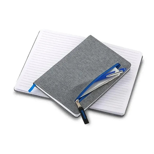 Fabric Cover Notebook with Zipper Pocket and Custom Logo