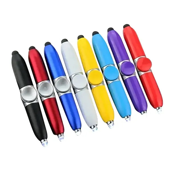 Dual-Function Spinner Pen with Stylus and Ballpoint Tip