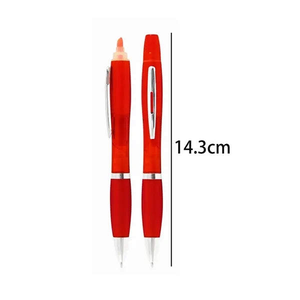 Dual Tip Highlighter and Ballpoint Pen Combo with Custom Log