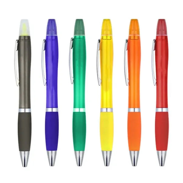 Dual Tip Highlighter and Ballpoint Pen Combo with Custom Log