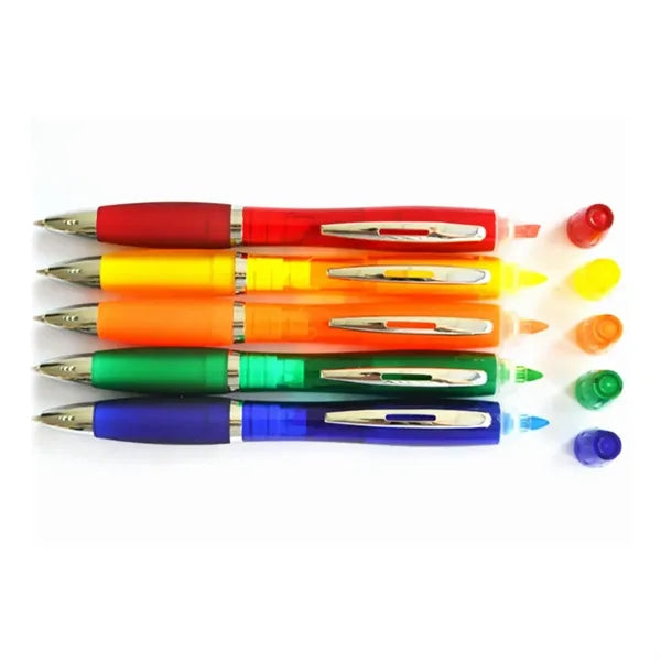 Dual Tip Highlighter and Ballpoint Pen Combo with Custom Log