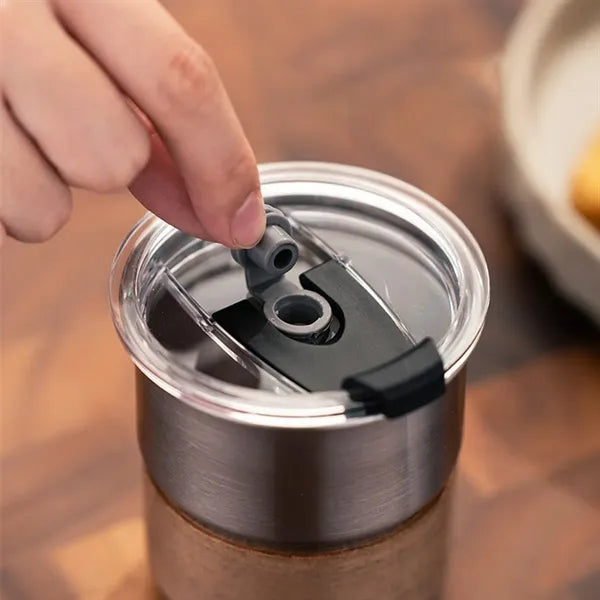 10-oz Stainless Steel Portable Camp Cup with Foldable Handle