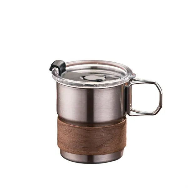 10-oz Stainless Steel Portable Camp Cup with Foldable Handle