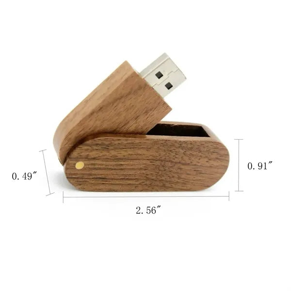Rotating Wooden USB Flash Drive 2GB
