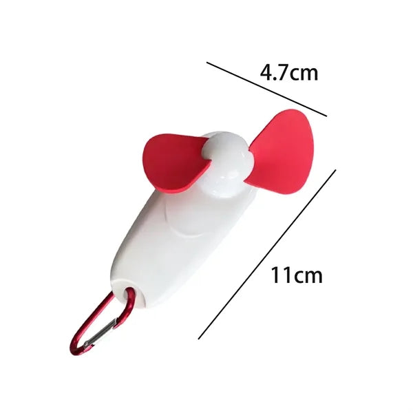 Mini Clip-On Fan with LED Light and Carabiner Attachment