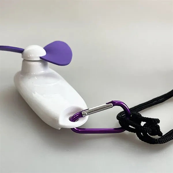 Mini Clip-On Fan with LED Light and Carabiner Attachment