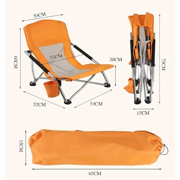 Portable Tech Outdoor Camping Beach Fishing Recliner Chair