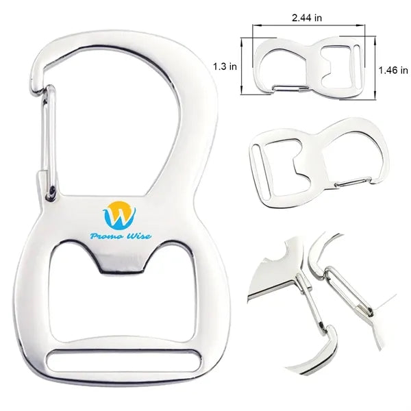 Multi Self-Locking Carabiner Bottle Opener Keychain Tool