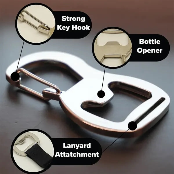 Multi Self-Locking Carabiner Bottle Opener Keychain Tool