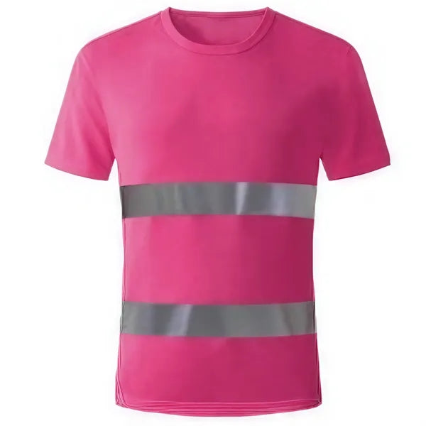 Double Stripe Reflective Crew Neck Short Sleeve