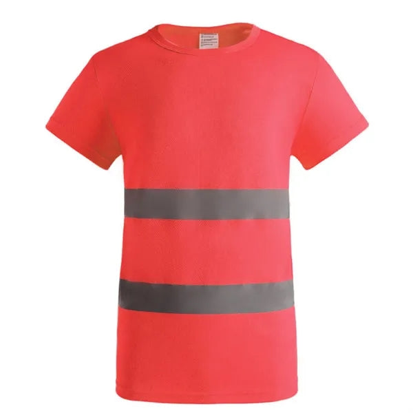 Double Stripe Reflective Crew Neck Short Sleeve