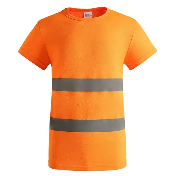 Double Stripe Reflective Crew Neck Short Sleeve