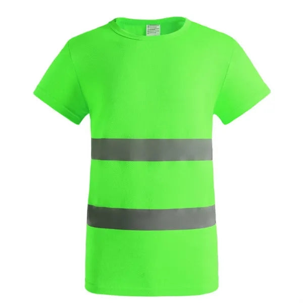 Double Stripe Reflective Crew Neck Short Sleeve