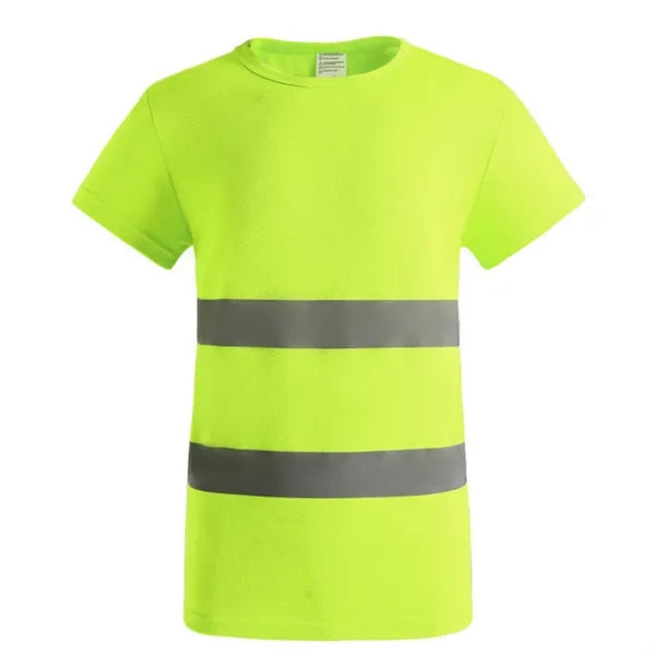 Double Stripe Reflective Crew Neck Short Sleeve