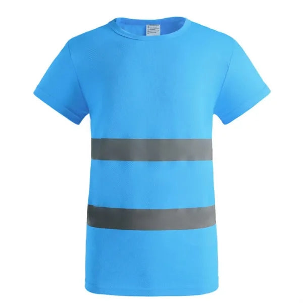Double Stripe Reflective Crew Neck Short Sleeve
