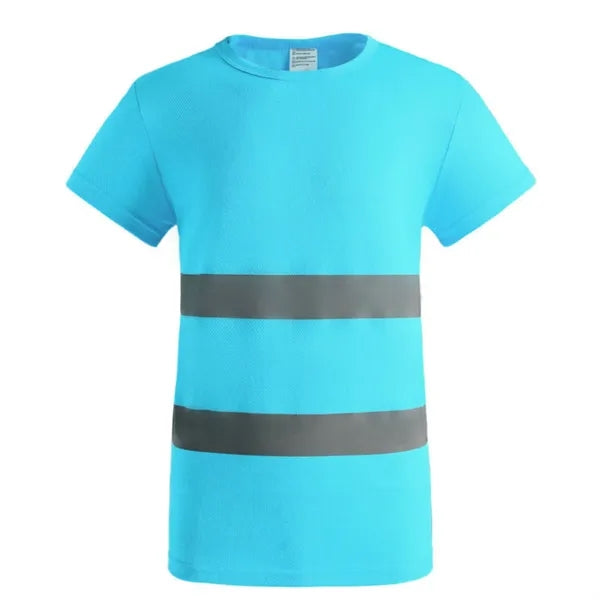 Double Stripe Reflective Crew Neck Short Sleeve