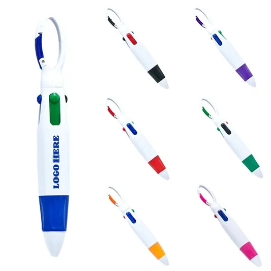 4 in 1 Plastic Carabiner Pen