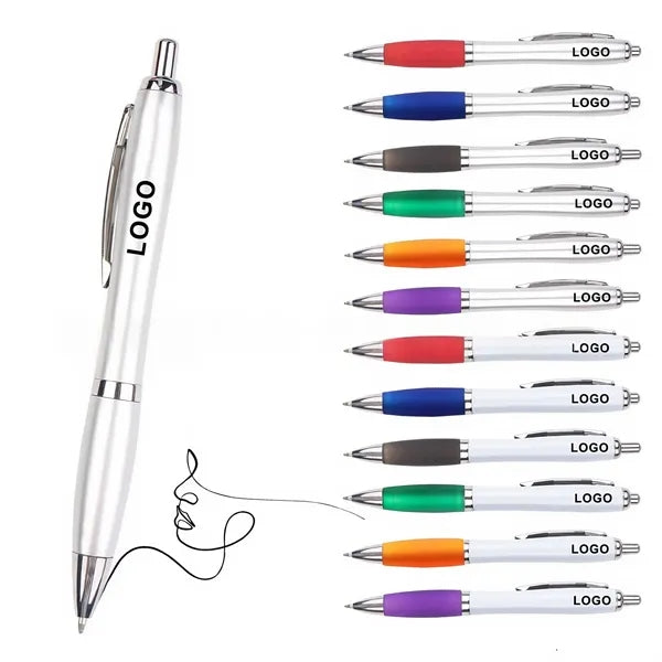 Press-Type Plastic Barrel Ballpoint Pen