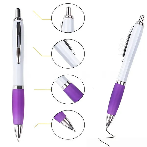 Press-Type Plastic Barrel Ballpoint Pen