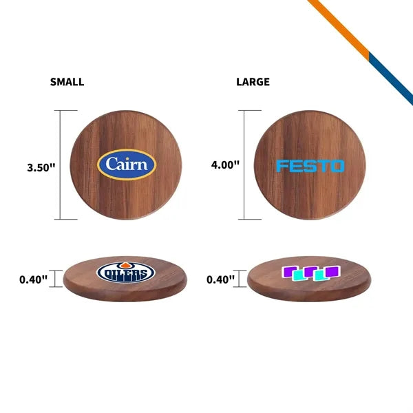Brock Walnut Round Coaster
