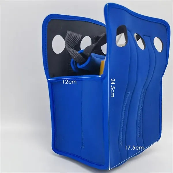 Neoprene Handheld 6-Bottle Sleeve Beer Cooler Tote Bag