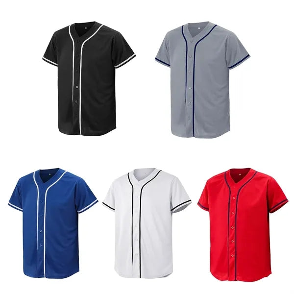 Blank Baseball Jersey Short Sleeve Hip Hop Style