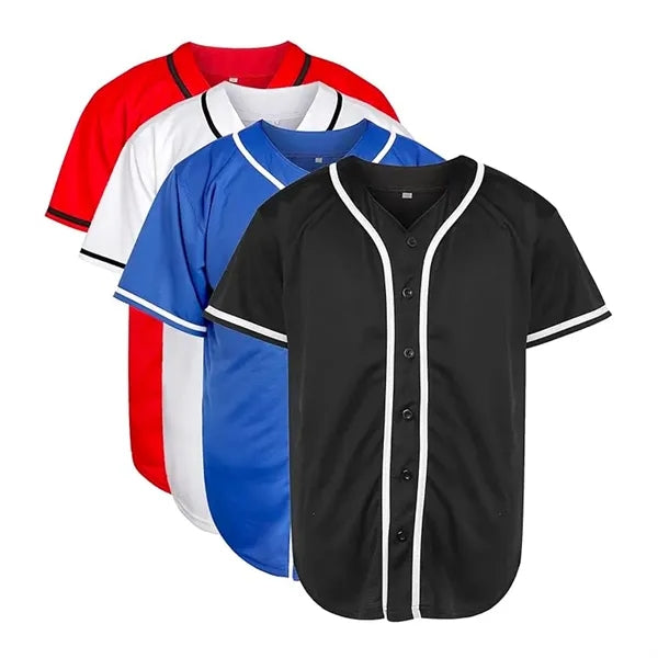Blank Baseball Jersey Short Sleeve Hip Hop Style