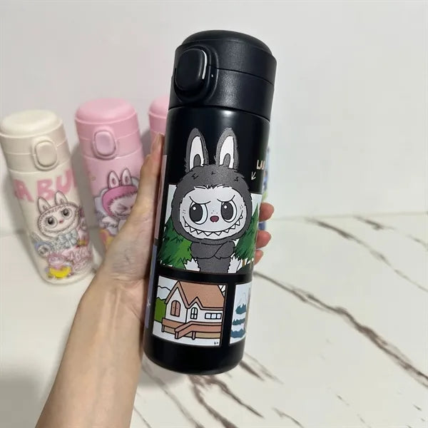 400ml Labubu Cute Cartoon Insulated Water Bottle