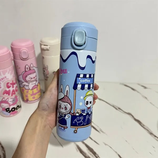 400ml Labubu Cute Cartoon Insulated Water Bottle