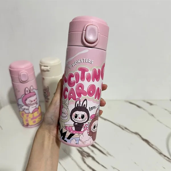 400ml Labubu Cute Cartoon Insulated Water Bottle