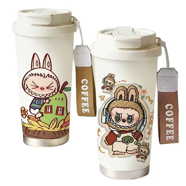 20oz Cute Labubu Travel Coffee Mug with Straw Lid