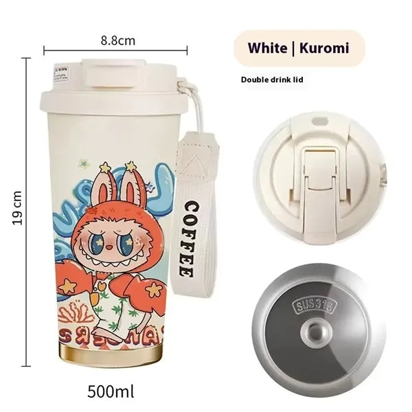 20oz Cute Labubu Travel Coffee Mug with Straw Lid