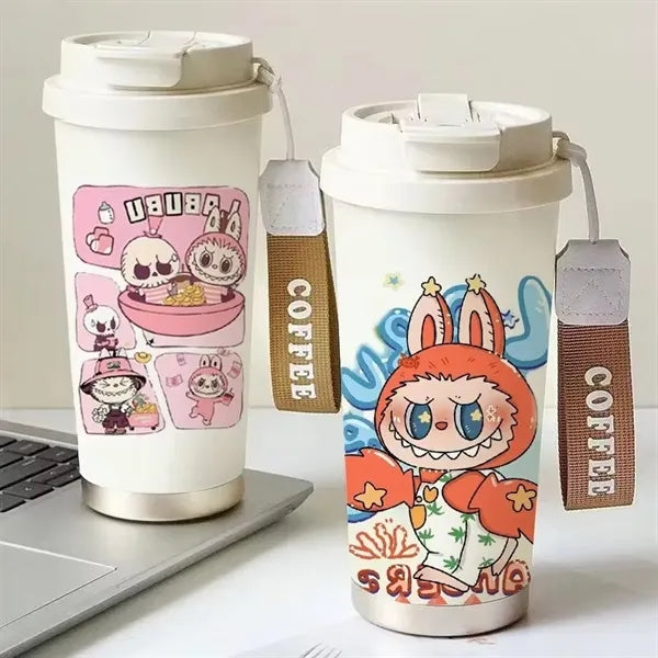 20oz Cute Labubu Travel Coffee Mug with Straw Lid