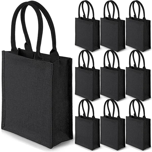 Jute Tote Bag with Waterproof Lining and Handle