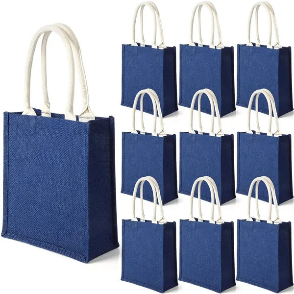 Jute Tote Bag with Waterproof Lining and Handle