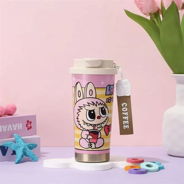 20oz Cute Labubu Travel Coffee Mug with Straw Lid