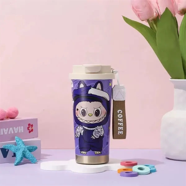 20oz Cute Labubu Travel Coffee Mug with Straw Lid