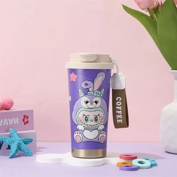 20oz Cute Labubu Travel Coffee Mug with Straw Lid