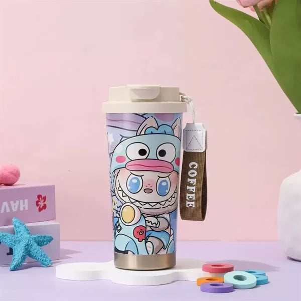20oz Cute Labubu Travel Coffee Mug with Straw Lid