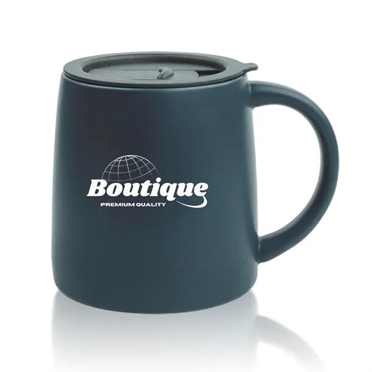 14oz Classic Ceramic Coffee Mug with Handle with Sliding Lid
