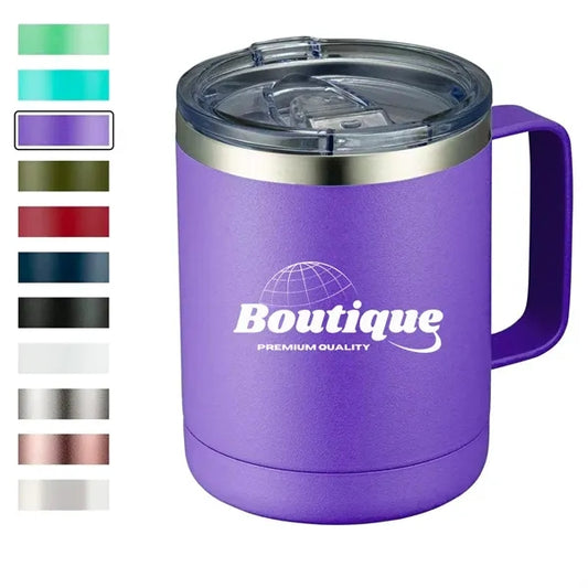12 oz Insulated Coffee Mug Tumbler with Handle Sliding Lid